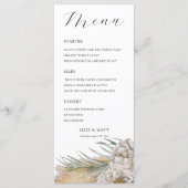 Boho-Pampasgras-Hochzeitsmenü Menükarte (Vorderseite)