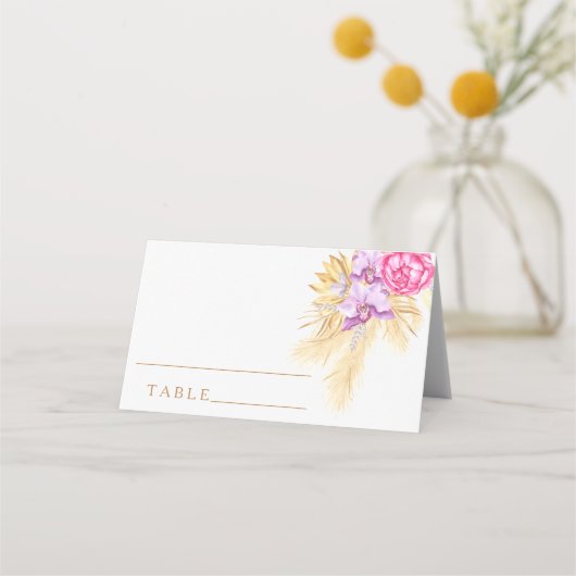 Boho-Pampasgras - Hochzeitsplatzkarten Platzkarte (Vorderseite)