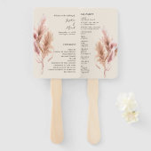 Boho-Pampasgras-Hochzeitsprogramm-Handfächer Fächer (Vorne und Hinten)
