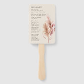 Boho-Pampasgras-Hochzeitsprogramm-Handfächer Fächer (Rückseite)