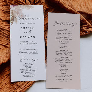 Boho-Pampasgras-Hochzeitsprogramm Programm