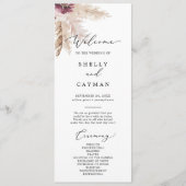 Boho-Pampasgras-Hochzeitsprogramm Programm (Vorderseite)