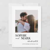 Boho-Pampasgras Minimalist mit Foto Einladung (Rückseite)