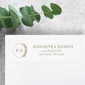 Boho-Pampasgras-Monogramm-Hochzeits-Rücksendeadres