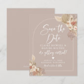 Boho-Pampasgras-Neutrale Save The Date (Vorne/Hinten)