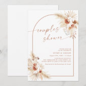 Boho-Pampasgras-Paar-Shower Einladung (Vorne/Hinten)