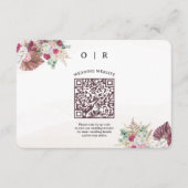 Boho-Pampasgras-QR-Code-Hochzeits-Informationskart Begleitkarte (Vorderseite)