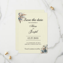 Boho-Pampasgras Save-the-Date-Karte