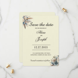 Boho-Pampasgras Save-the-Date-Karte Save The Date