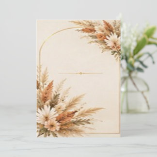 Boho-Pampasgras- und Terrakotta-Blumenbogen Einladung