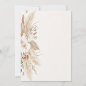 Boho-Pampasgras-Weiß-Orchideen-Karte zur Speicheru Save The Date (Rückseite)