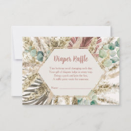 Boho-Pampasgras-Windel-Raffle-Karte | Neutral Dankeskarte