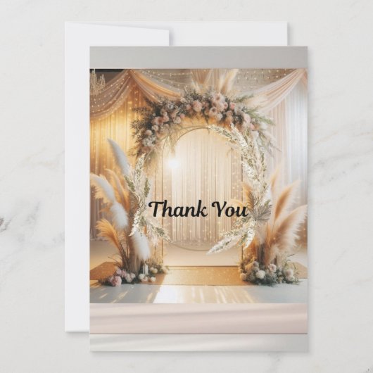 Boho Pampass Floral Wedding Einladung |Bearbeitbar (Rückseite)