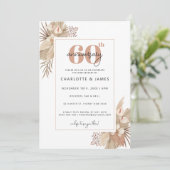 Boho Pampass Grass 60. Hochzeitstag Einladung (Stehend Vorderseite)