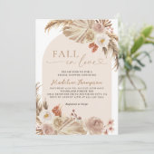 Boho Pampass Grass Arch Fall Liebe Brautparty Einladung (Stehend Vorderseite)