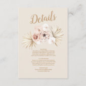 Boho Pampass Grass Floral Wedding Begleitkarte (Vorderseite)