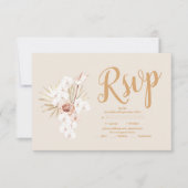 Boho Pampass Grass Floral Wedding RSVP Karte (Vorderseite)
