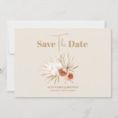 Boho Pampass Grass Floral Wedding Save The Date (Vorderseite)