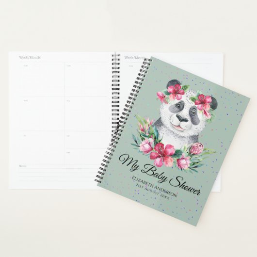 Boho Panda Bear Baby Showplaner Blume Planer (Anzeige)