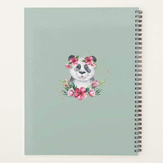 Boho Panda Bear Baby Showplaner Blume Planer (Rückseite)