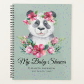 Boho Panda Bear Baby Showplaner Blume Planer (Vorderseite)