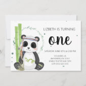 Boho Panda Einladungen zum Geburtstag - Mädchen (Vorderseite)