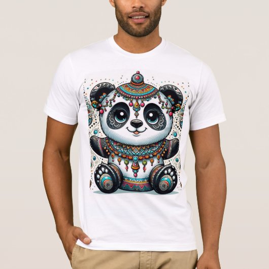 "Boho Panda Majesty - Intricate Tribal Art" T-Shirt (Vorderseite)