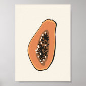 Boho Papaya Fruit Illustration Summer Print Poster (Vorne)