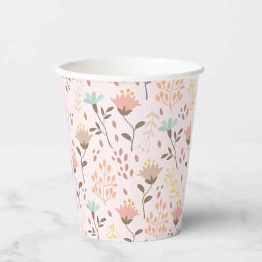 Boho Paper Cups, Boho Botanische Blume Pappbecher (Vorderseite)
