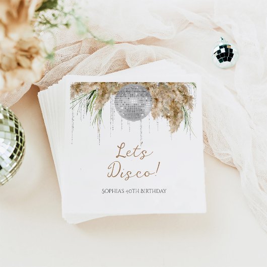 Boho Papmas Grass Disco Ball Jegliches Alter Gebur Serviette
