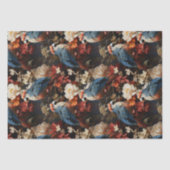 Boho Parrots in Red White und Blue Vibrants Seidenpapier (Vorderseite)
