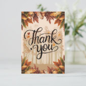 Boho Pastel Autumn Fall Dankeskarte (Stehend Vorderseite)