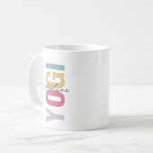 Boho Pastel Color Yogi mit Namen Motivation Zitat Kaffeetasse (Vorderseite Links)