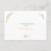 Boho Pastel Diaper Raffle Calligraphy Babydusche Begleitkarte (Rückseite)