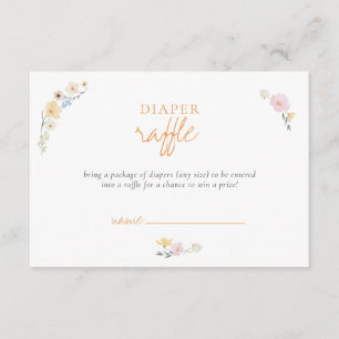 Boho Pastel Diaper Raffle Calligraphy Babydusche Begleitkarte