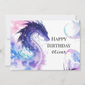 Boho Pastel Dragon Birthday Karte (Vorderseite)