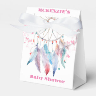 Boho Pastel Feathers Dreamcatcher Girl Baby Shower Geschenkschachtel