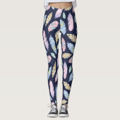 Boho Pastel Feathers Leggings (Vorderseite)