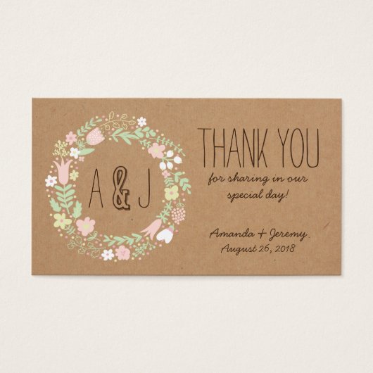 Boho Pastel Floral Wreath Rustikale Hochzeit (Vorderseite)