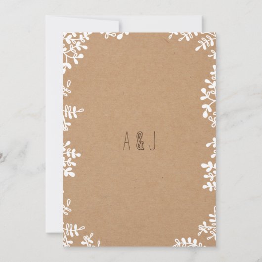 Boho Pastel Floral Wreath Rustikale Hochzeit Einladung (Rückseite)