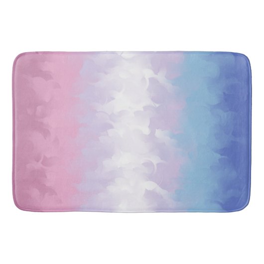Boho Pastel Fluffy Abstrakt Bigender Pride Flag Badematte (Vorderseite)