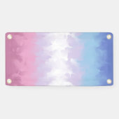 Boho Pastel Fluffy Abstrakt Bigender Pride Flag Banner (Horizontal)