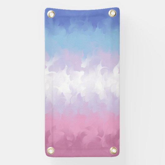 Boho Pastel Fluffy Abstrakt Bigender Pride Flag Banner (Vertikal)