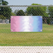 Boho Pastel Fluffy Abstrakt Bigender Pride Flag Banner (Insitu)