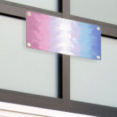 Boho Pastel Fluffy Abstrakt Bigender Pride Flag Banner (Äußeres Gebäude)