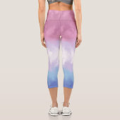 Boho Pastel Fluffy Abstrakt Bigender Pride Flag Capri Leggings (Rückseite)