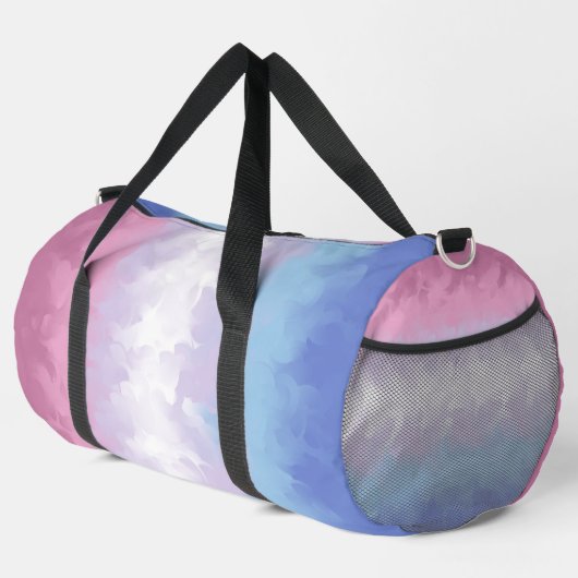 Boho Pastel Fluffy Abstrakt Bigender Pride Flag Duffle Bag (Rechte Ecke)
