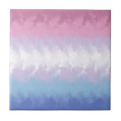 Boho Pastel Fluffy Abstrakt Bigender Pride Flag Fliese (Vorderseite)