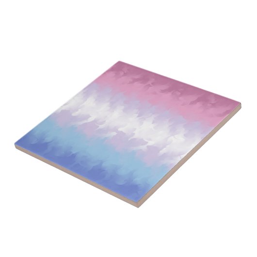 Boho Pastel Fluffy Abstrakt Bigender Pride Flag Fliese (Seite)