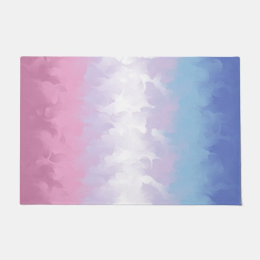 Boho Pastel Fluffy Abstrakt Bigender Pride Flag Fußmatte (Vorderseite)
